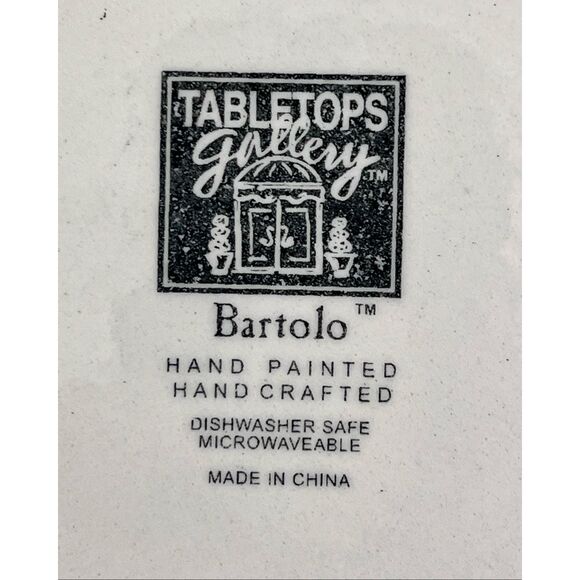 Set of 4 Tabletops Gallery "Bartolo" Scrolls Flower Rope Edge 8" Plate - Picture 4 of 4